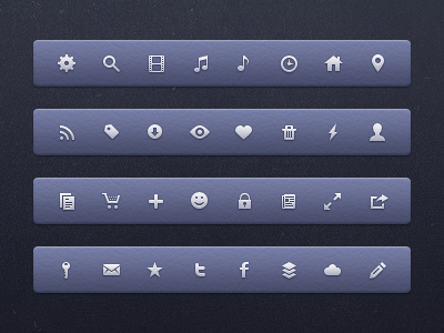 Icons WIP 16px glyphs icons leather mini purple