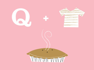 Happy V-Day, cutie pie illustration retro