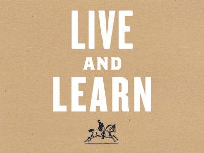 Live and Learn black design illustration letterpress print type white