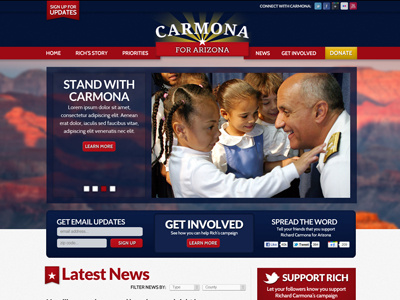 Carmona Homepage arizona campaign politics web design