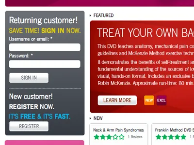 Login commerce e commerce form login website