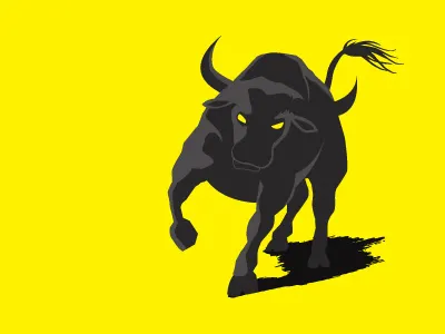 Bull black brand bull drawing identity illustration vector yellow