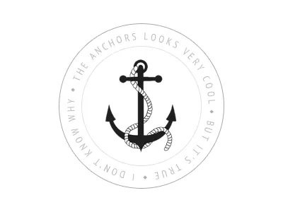 Anchors it's cool. anchor cool logo simple stamp