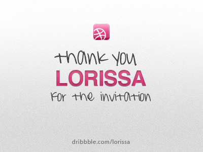 Dribbble Invitation dribbble thanks