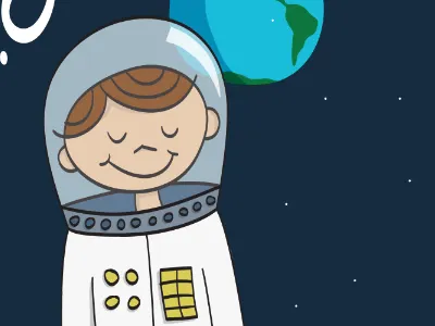 To the moon and back astronaut cartoon illustration space valentine