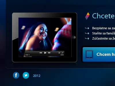Competition iPad2 arrow blue button colors facebook ipad ipad2 microsite player project twitter webdesign