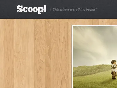 Scoopi theme black brown logo slideshow theme tree