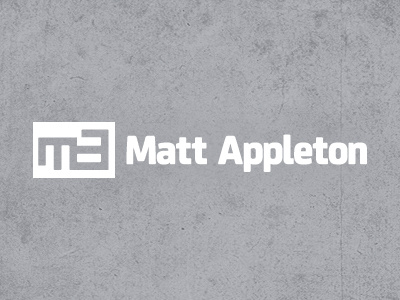 Matt Appleton Logo White 02 branding design grey icon identity logo white