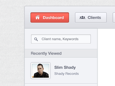 Dashboard clean client crisp dashboard perfect pixel search ui web app