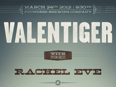 Valentiger Show Poster band beer concert poster founders founders brewing company go mule grand rapids music poster rachele eve show valentiger