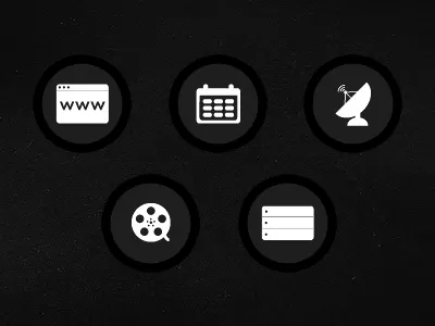 Pictograms calendar icons pictograms satellite servers tape video www