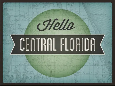 Hello blanch florida illustration map presentation texture wisdom script