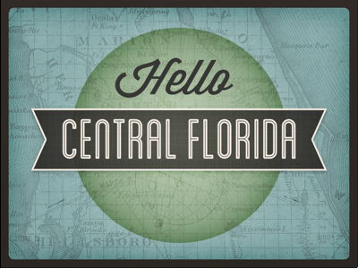 Hello blanch florida illustration map presentation texture wisdom script