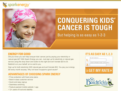 St Baldricks Landing Page energy landing page orange