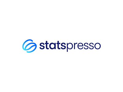 Logo for Statspresso ai blue branding coffee data espresso gradient linegraph logo outline statistics stats tech technology