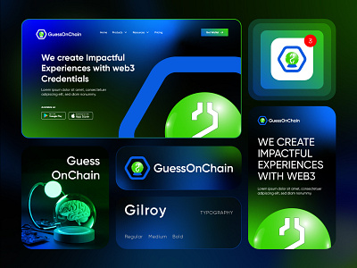 GuessOnChain – Logo Design Project blockchain brand identity branding crystal ball dapp defi fintech logo logo design logo designer logo identity logotype magic modern logo redesign startup technology token wallet web3