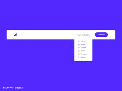 Dropdown 027 branding daily dailyui dailyui027 design drop dropdown icons illustration logo menu menubar minimal purple simple ui ux