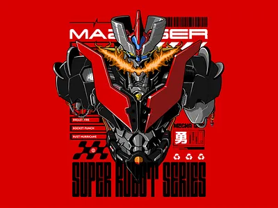 Super Robot - Mazinger anime apparel graphic artwork character design clothing design colorfull design concept art design fanart illustration mazinger mecha poster design robot scifi super robot tshirt design wallpaper design