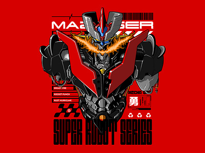 Super Robot - Mazinger anime apparel graphic artwork character design clothing design colorfull design concept art design fanart illustration mazinger mecha poster design robot scifi super robot tshirt design wallpaper design