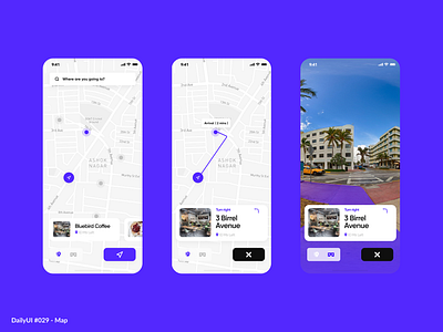Map 029 app ar branding daily dailyui dailyui029 design graphic design illustration logo map minimal mobile navigation purple simple ui ux