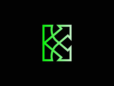 Letter K technology logo alphabet arrow branding gradient growth k k letter letterform lettermark line art logo logos minimal tech technology