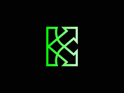 Letter K technology logo alphabet arrow branding gradient growth k k letter letterform lettermark line art logo logos minimal tech technology