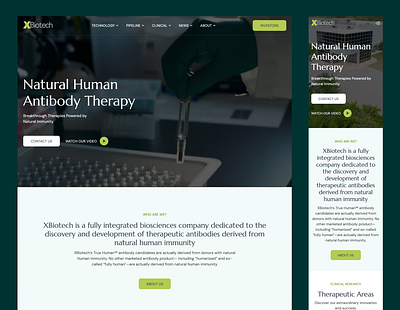 XBiotech USA, Inc. biotechnology biotechnology website design professional responsive design uiux upqode webflow webflow development website design