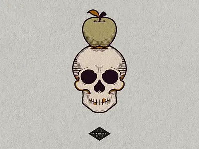 To The Core 2d apple branding design graphic design grunge halftone happy illustration illustrator procreate retro shading skull texture traditional