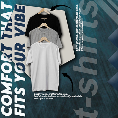 t shirt ad poster/banner and social media post adobe photoshop branding clothing brand facebook tshirs ad graphic design instagram t shirt post t shirt t shirt ad typography