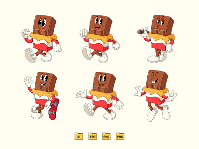 Retro Chocolate Character 80s 90s branding cartoon character character design design graphic design illustration mascot retro