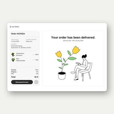 Plant Shop - Delivered order app design graphic design illustration minimal ui vector