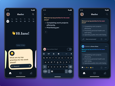 Outlet App - Dark Mode ixd product product design ui ux