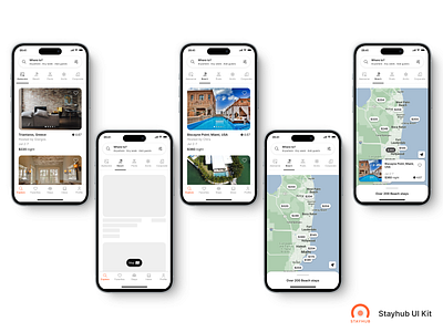 Stayhub iOS UI Kit app homestays kit map mobile stayhub stays travel ui ui8 uikit ux visual