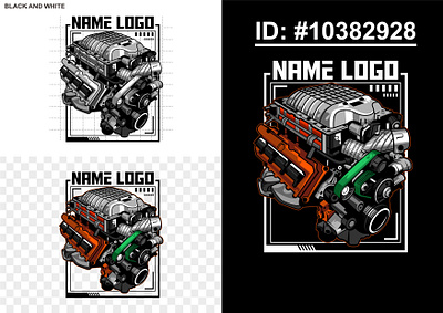 Engine vector detailed illustration automotive car car engine engine icon illustration illustrator mascot logo vector