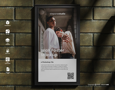 Realistic Wall Poster Mockup mock up