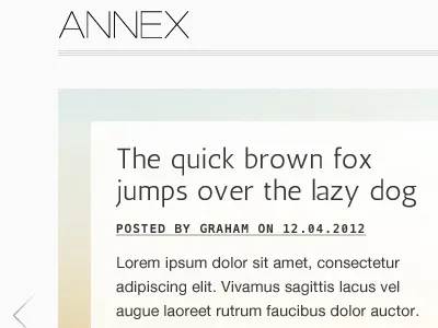 Annex Homepage carousel interface design ui web