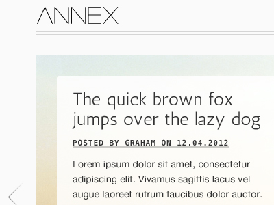 Annex Homepage carousel interface design ui web