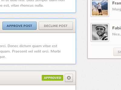 Dashboard admin approve brown button dashboard news panel post ui ux web website