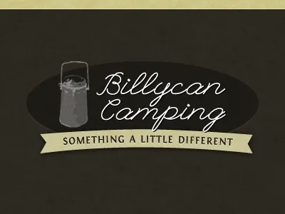 Billycan Camping Logo brown gold logo script texture
