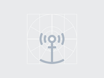 Logo for local radiostation anchor clean grabelnikov grid guides logo minimal nautical radio