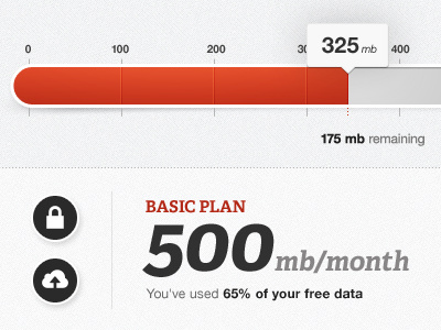 Startup Components cloud data icon lock progress bar status bar tooltip type typography usage bar