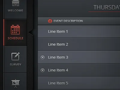 iPad App UI app dark ipad nav ui