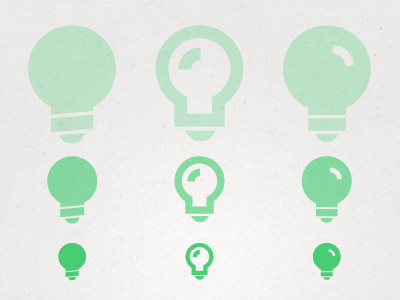 Green, but not green geometric green icons light bulb