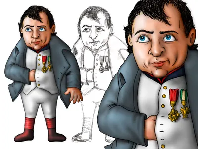 Napoleon caricature character drawing napoleon