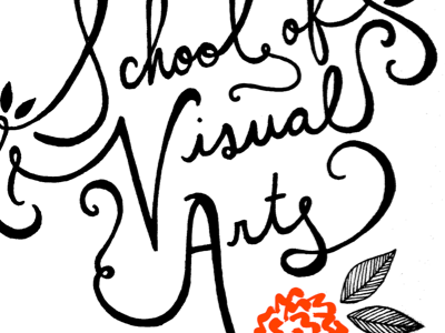 SVA Hand Lettering flower hand lettering red sva typography