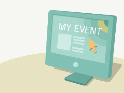 My event event illustration imac monitor website