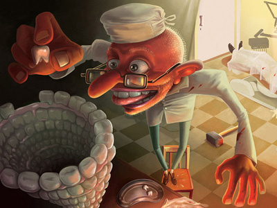 Stomatology character illustration light