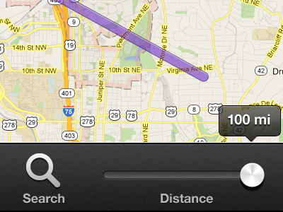Map Toolbar iphone map mobile slider ui web app