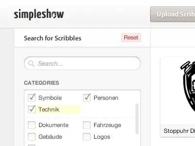 Light Media Management App brown button checkbox design forms header light media reset search ui