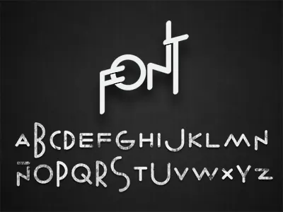 Font Attempt black font retro texture typography white